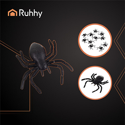 Plastic spiders - decoration - 10 pcs Ruhhy 26028