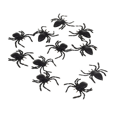Plastic spiders - decoration - 10 pcs Ruhhy 26028