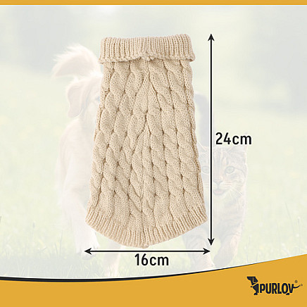Dog/cat clothes size S beige Purlov 26216