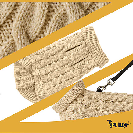 Dog/cat clothes size S beige Purlov 26216