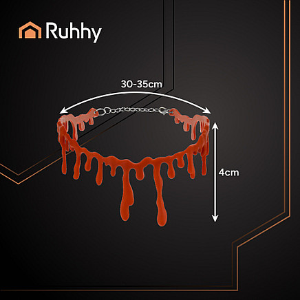 Asiņaina Helovīna kaklarota čokers Ruhhy 26143, sarkana