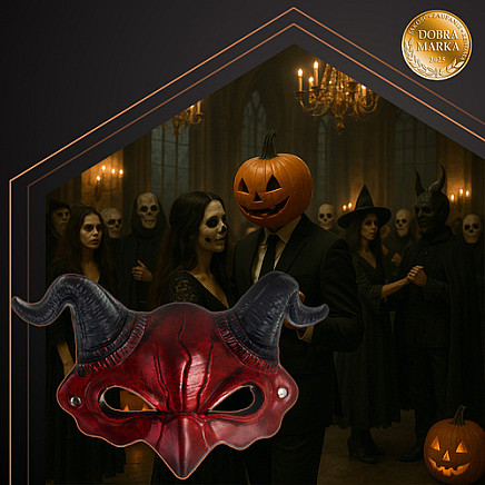 Velna maska ar ragiem Helovīnam Ruhhy 26123, sarkana