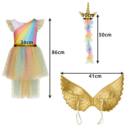 3-piece unicorn costume 110-116cm Kruzzel 26676 - 5900779960435 3-piece unicorn costume 110-116cm Kruzzel 26676
