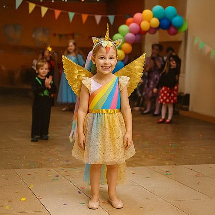 3-piece unicorn costume 122-128cm Kruzzel 26675 - 5900779960428 3-piece unicorn costume 122-128cm Kruzzel 26675