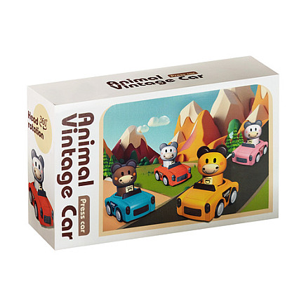 Sensorās rotaļu mašīnītes ar dzīvniekiem, 4 gab. komplekts 26728