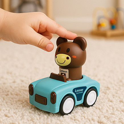 Sensorās rotaļu mašīnītes ar dzīvniekiem, 4 gab. komplekts 26728