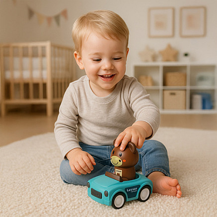 Sensorās rotaļu mašīnītes ar dzīvniekiem, 4 gab. komplekts 26728