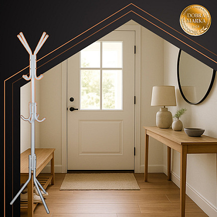 Stāvošais drēbju pakaramais Ruhhy 26360, 175 cm, balts