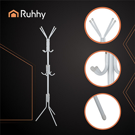 Stāvošais drēbju pakaramais Ruhhy 26360, 175 cm, balts