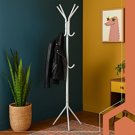 Stāvošais drēbju pakaramais Ruhhy 26360, 175 cm, balts