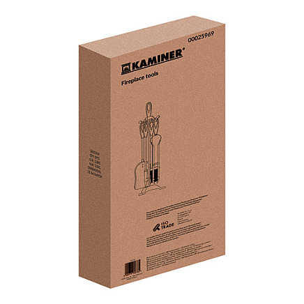 Vintage stila kamīna piederumu komplekts Kaminer 25969, 5 daļas, melns