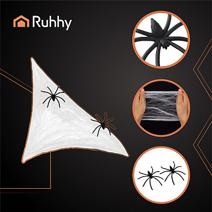 Artificial spiderweb + 2 Ruhhy spiders 26074
