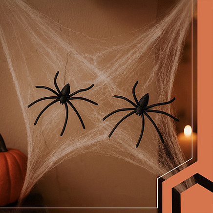 Artificial spiderweb + 2 Ruhhy spiders 26074