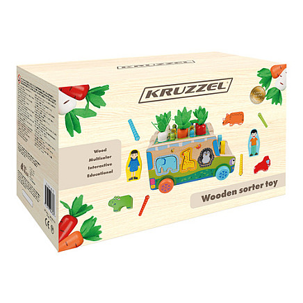 Kruzzel izglītojošs koka šķirotājs daudzkrāsains