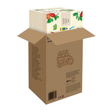 Kruzzel izglītojošs koka šķirotājs daudzkrāsains