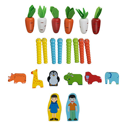 Kruzzel izglītojošs koka šķirotājs daudzkrāsains