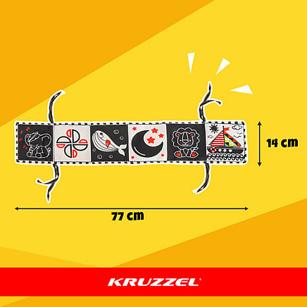 Mīksta sensorā grāmatiņa zīdaiņiem Kruzzel 26461, kontrastu rotaļlieta