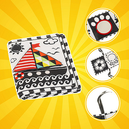 Mīksta sensorā grāmatiņa zīdaiņiem Kruzzel 26461, kontrastu rotaļlieta