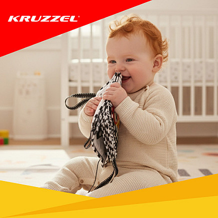 Mīksta sensorā grāmatiņa zīdaiņiem Kruzzel 26461, kontrastu rotaļlieta