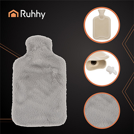 Rubber hot water bottle in a cover 1.8L Ruhhy 26383