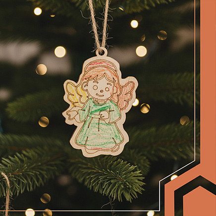 Koka Ziemassvētku rotājumi krāsošanai DIY komplekts 24 gab. Ruhhy 26471