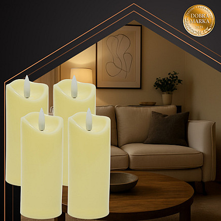 LED candle/insert 12.5x5cm 4pcs Ruhhy 26485