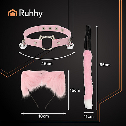 RUHHY sieviešu kaķa kostīms rozā 3-in-1