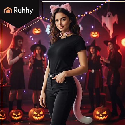 RUHHY sieviešu kaķa kostīms rozā 3-in-1