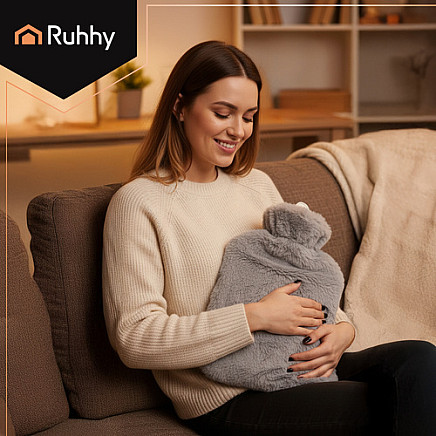 Rubber hot water bottle in a cover 3.5L Ruhhy 26384