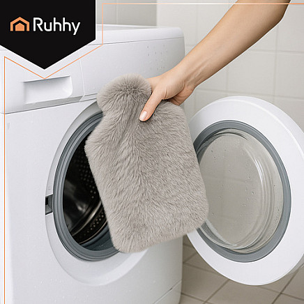 Rubber hot water bottle in a cover 3.5L Ruhhy 26384