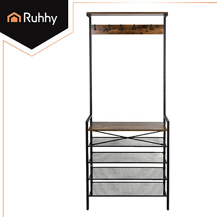 Stāvošs drēbju statīvs ar plauktiem Ruhhy 27035, 189 cm