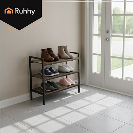 3 līmeņu apavu plaukts Ruhhy 27038, 79 cm, melns