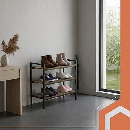 3 līmeņu apavu plaukts Ruhhy 27038, 79 cm, melns