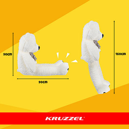 Liels plīša lācis Kruzzel 180 cm 25925, krēmkrāsas