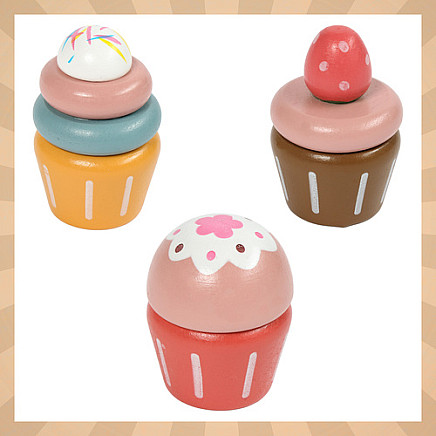 Koka tējas komplekts bērniem ar kūku statīvu Kruzzel 26418