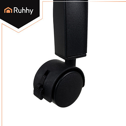 Drēbju statīvs uz riteņiem Ruhhy 27084 dubultais ar plauktu un āķiem, melns