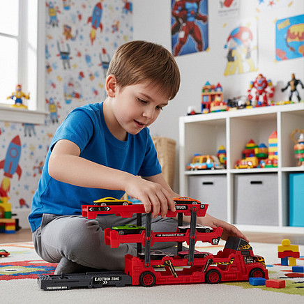 Iso Trade kravas automašīnu piekabes komplekts ar 6 automašīnām