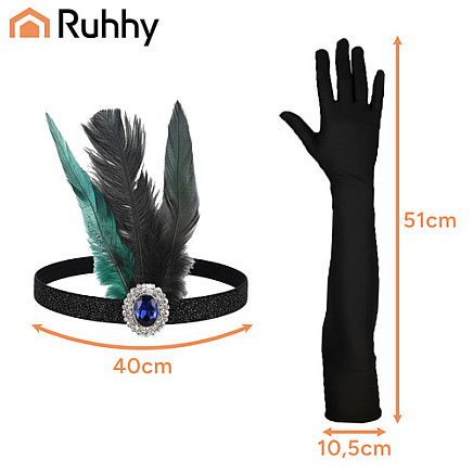 Retro Ruhhy karnevāla 1920 stila kostīmu komplekts ar aksesuāriem