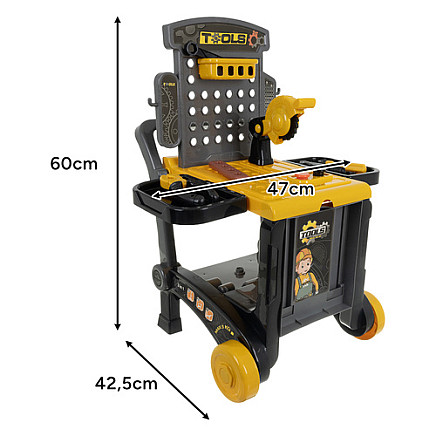 Rotaļu darbnīca bērniem 3in1 Iso Trade, instrumentu komplekts 59 el. 26631