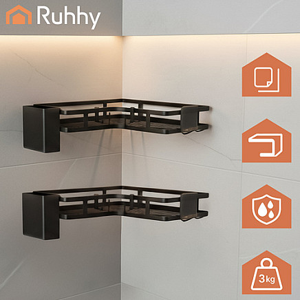 Półka łazienkowa narożna- zestaw 2szt. Ruhhy 27092