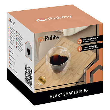 Termoglāze Sirds Ruhhy 240ml ar dubulto sieniņu 26906