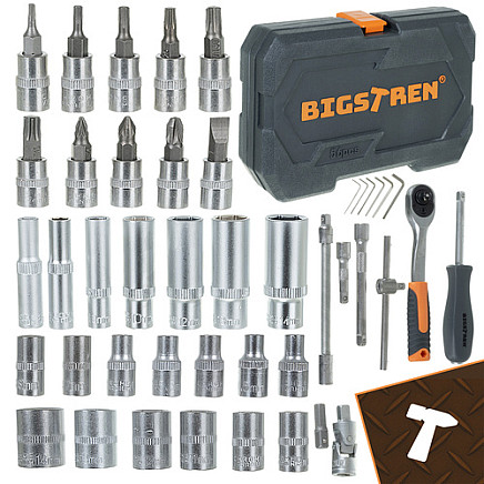 Tool set in a 56-piece case. Bigstreen 26845