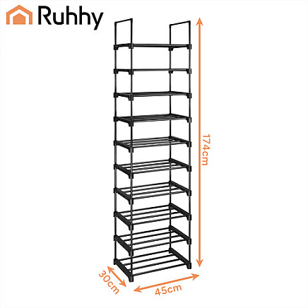 Ruhhy 10-level shoe shelf 45x30x174cm