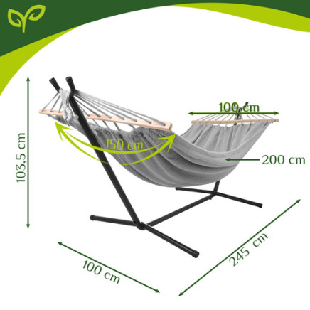 Garden hammock 200x150cm Gardlov with frame 27293