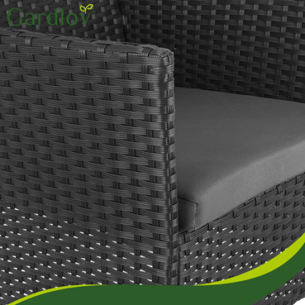 Meble ogrodowe rattanowe czarne Gardlov 26908