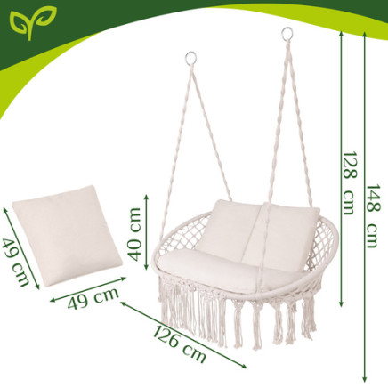 Huśtawka bocianie gniazdo podwójna kremowa Gardlov - 5900779962880 Huśtawka bocianie gniazdo podwójna kremowa Gardlov