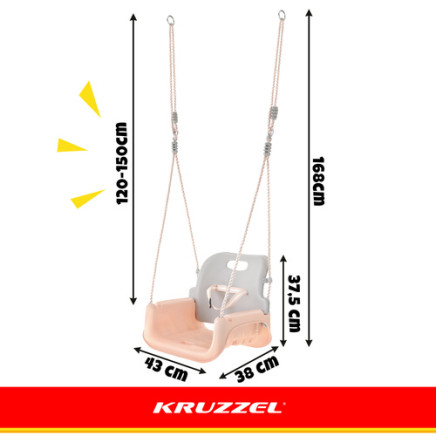 Kruzzel 3-in-1 gray-beige childrens swing