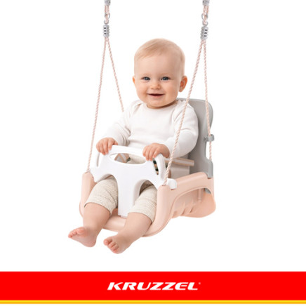 Kruzzel 3-in-1 gray-beige childrens swing