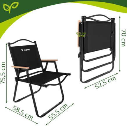 Krzesło ogrodowe 54x56x79cm czarne Trizand