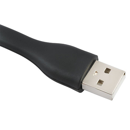 Elastīga melna USB LED lampa ar vēsu baltu silikona gaismu - kompakts, pārnēsājams USB apgaismojums portatīvajam datoram